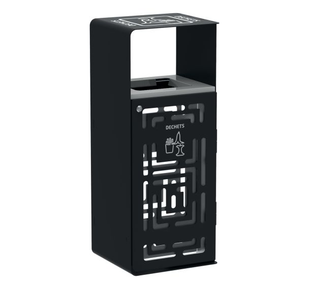 Poubelle Artri anti nuisible 110 L tri déchets - gris manganèse-Rossignol Pro