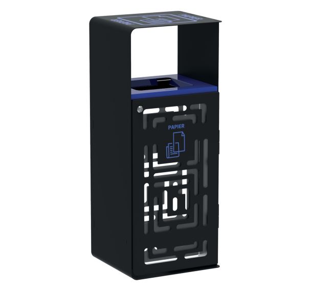 Poubelle Artri anti nuisible 110 L tri papier - manganèse bleu