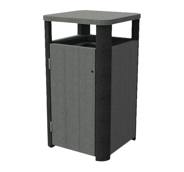 Poubelle CURVE 150 L porte sac plastique recyclé - Espace Urbain