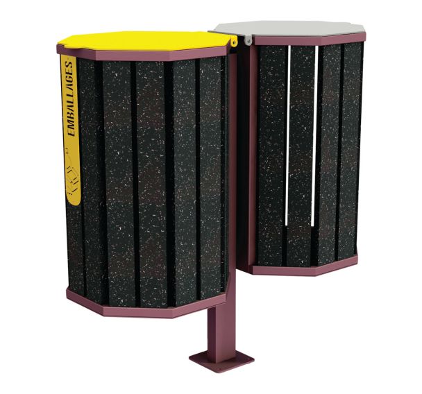 Poubelle Chardonnay 100L double flux Ipra/alu - Urbemob