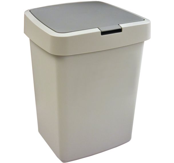 Poubelle Delta couvercle à clapet Gris 10L