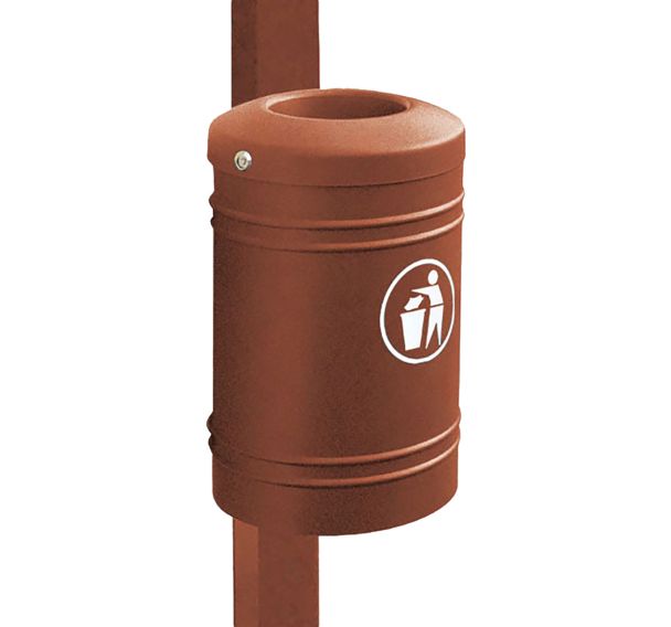 Poubelle Esterel 40 L à fixer sur poteau Ø 7.6 cm - Procity