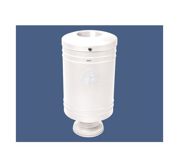 Poubelle Gascogne socle en fonte 60 L - zinc - Procity
