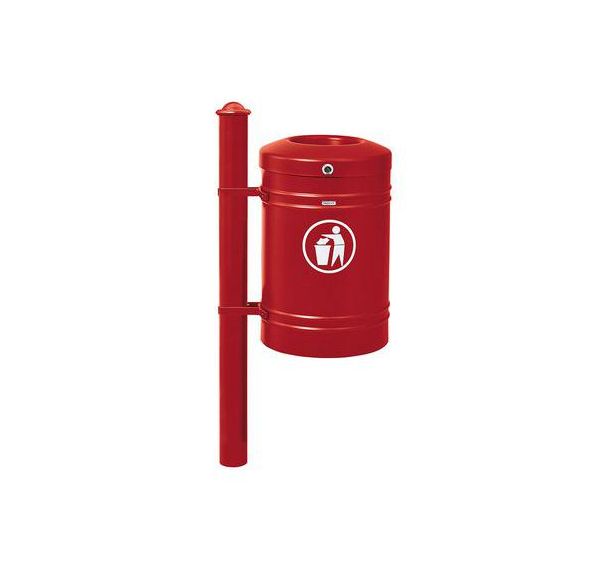 Poubelle Guyenne sur poteau pommeau Agora 40 L avec seau - Procity