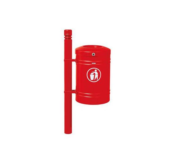 Poubelle Guyenne sur poteau pommeau City 40 L avec seau - Procity