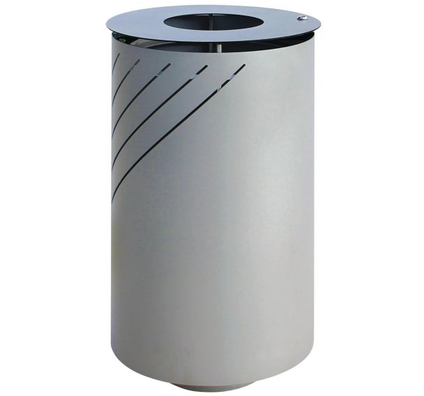 Poubelle Mielek R. 50 L ronde acier gris 9006
