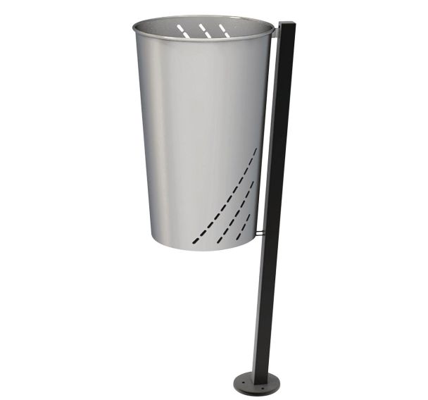 Poubelle Minimus 60 L acier alu 9006 / noir
