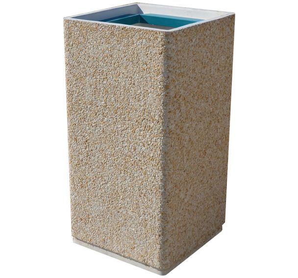 Poubelle Olympe 80 L béton support sac - gravillons lavés