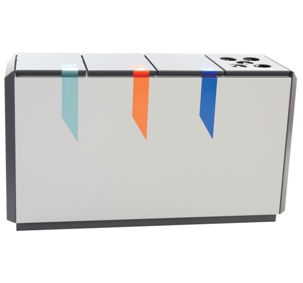 Poubelle RecycloStar 4 avec compartiment gobelets