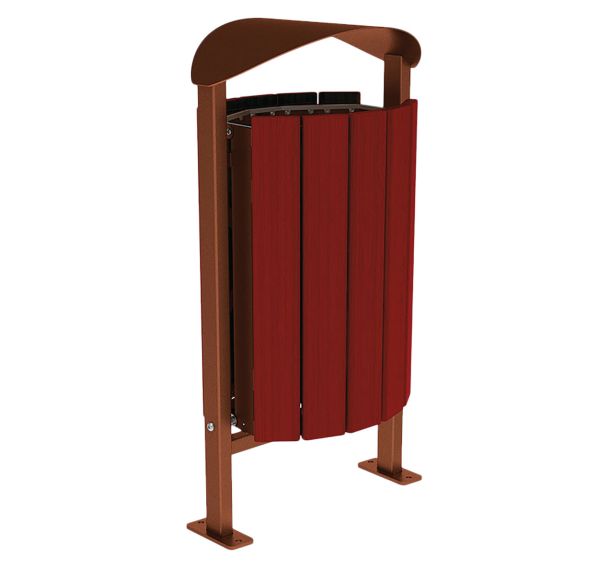 Poubelle Silaos 50 L acier/bois - Procity