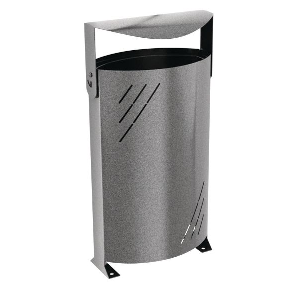 Poubelle Titan 95 L acier noir martelé