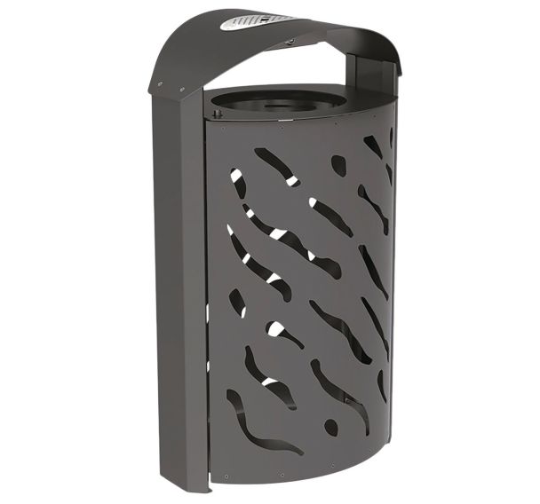 Poubelle Venise 120L acier couvercle réhaussé et cendrier - Procity