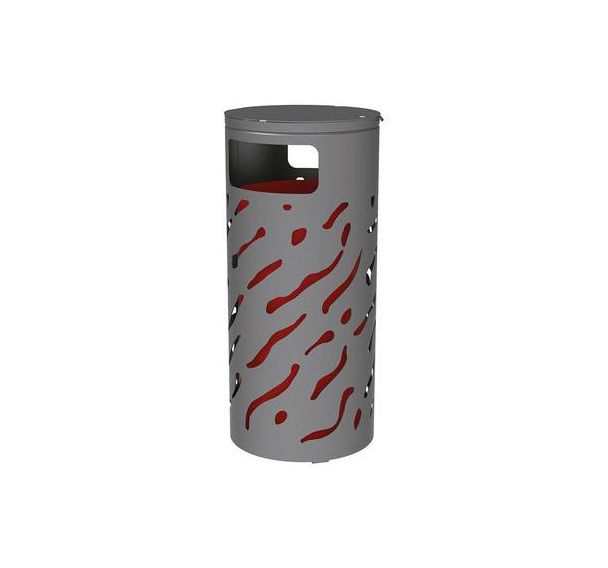 Poubelle Venise 80 L couvercle réhaussé seau peint galva - Procity