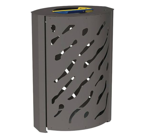 Poubelle Venise tri sélectif 2 x 60 L avec écrase cigarette - gris procity
