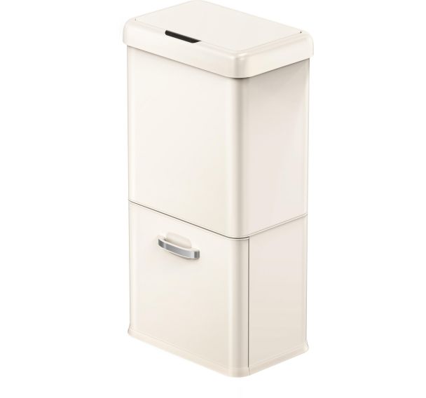 Poubelle à capteur Vintage - 32L et 18L - Crème