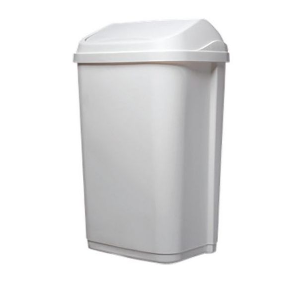 Poubelle à couvercle basculant - 10L - Blanc - Probbax