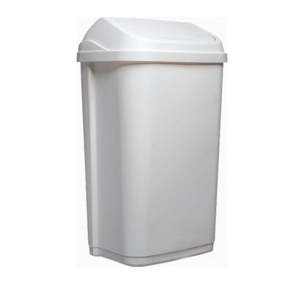 Poubelle à couvercle basculant - 25L - Blanc - Probbax