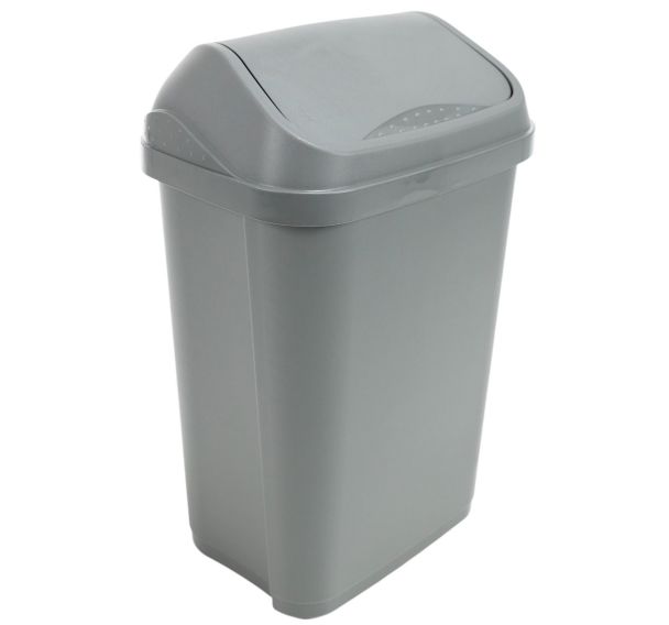 Poubelle à couvercle basculant - 25L - Gris - Manutan Expert