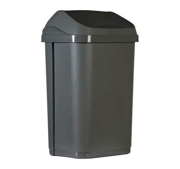 Poubelle à couvercle basculant - 25L - Gris - Manutan Expert