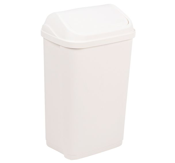 Poubelle à couvercle basculant - 50L - Blanc - Probbax