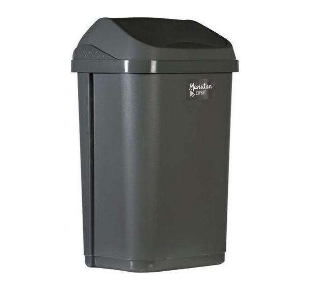 Poubelle à couvercle basculant 50L - Gris