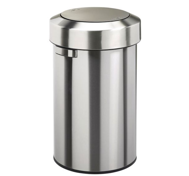 Poubelle à couvercle basculant ronde Salsa - 60L - Inox