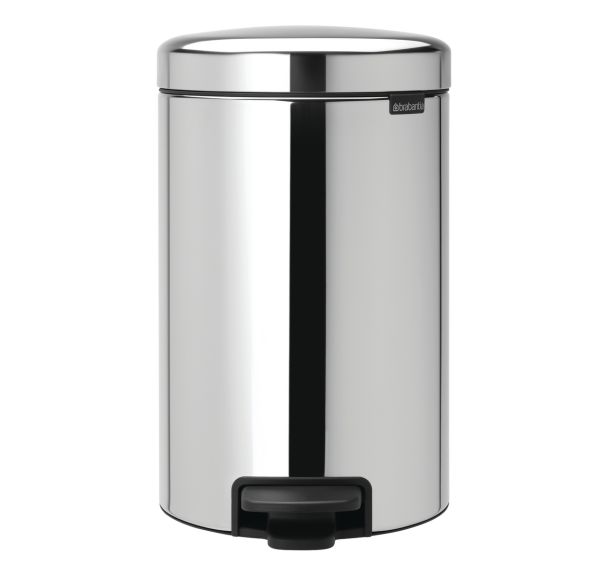 Poubelle à pédale NewIcon 12L avec liner métal - Brabantia, Coloris : Gris