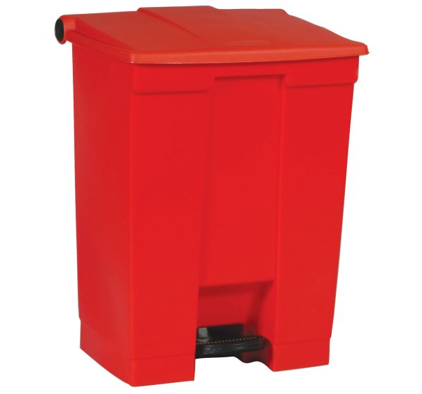 Poubelle à pédale Step-on - Capacité 68 L - Rouge