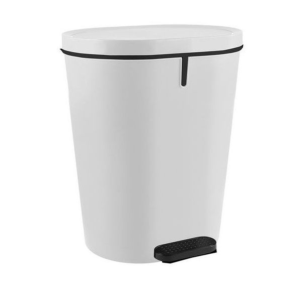 Poubelle à pédale Zamora 25L blanc