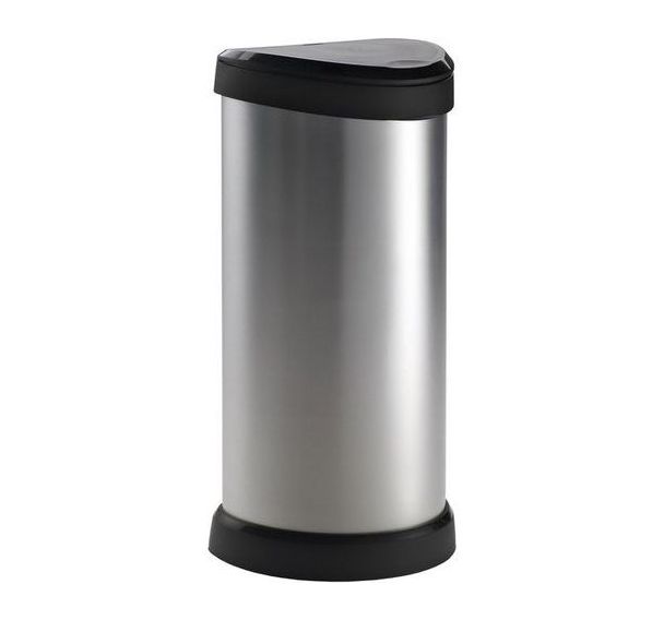 Poubelle à pédale aspect métal Deco - 40L