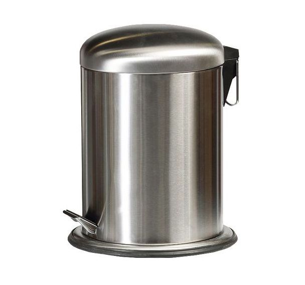 Poubelle à pédale couvercle bombé - inox satiné -5L- Probbax