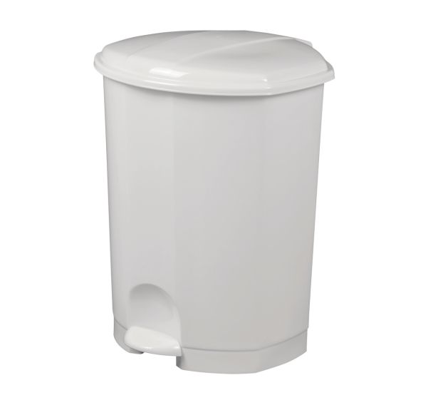 Poubelle à pédale plastique pour sanitaire Prima - 30 L Blanc
