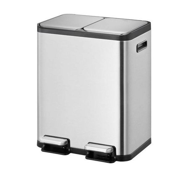 Poubelle à pédale tri sélectif EcoCasa II 2x30L