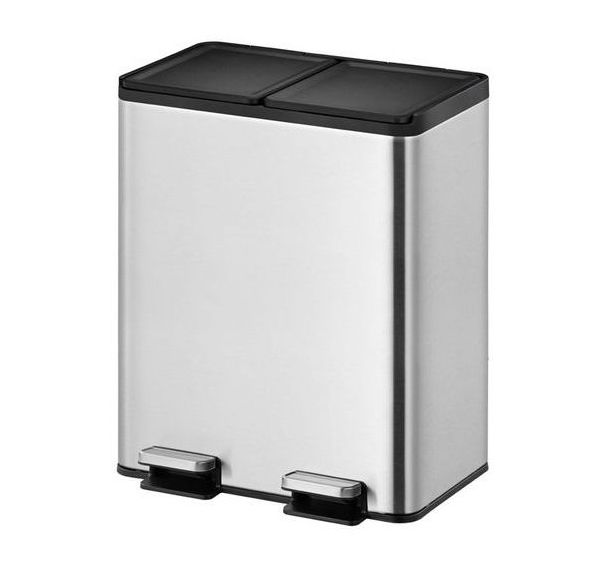 Poubelle à pédale tri sélectif Essential splitted 2x20L