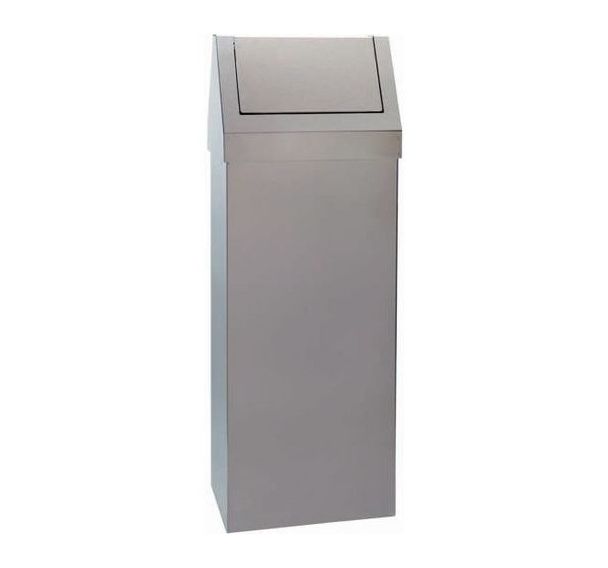 Poubelle à trappe basculant inox Storico - Brillant - 50L