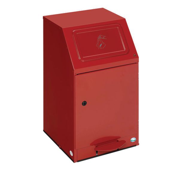 Poubelle acier rouge à pédale PWK 45 - Var