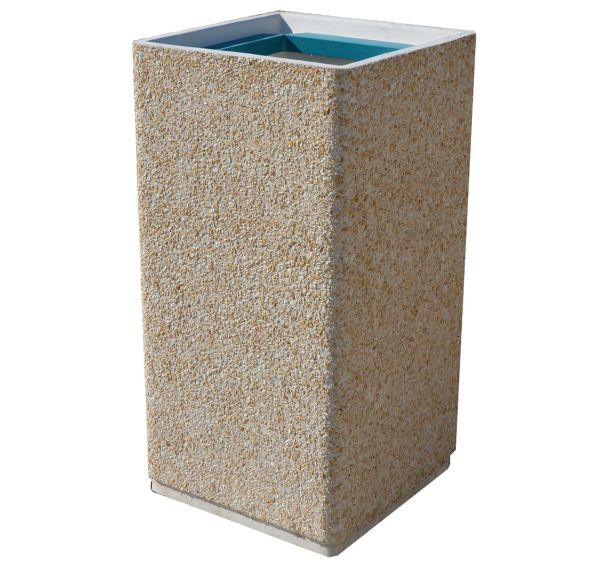 Poubelle carrée NAIA 80 L béton gravillons lavés à poser