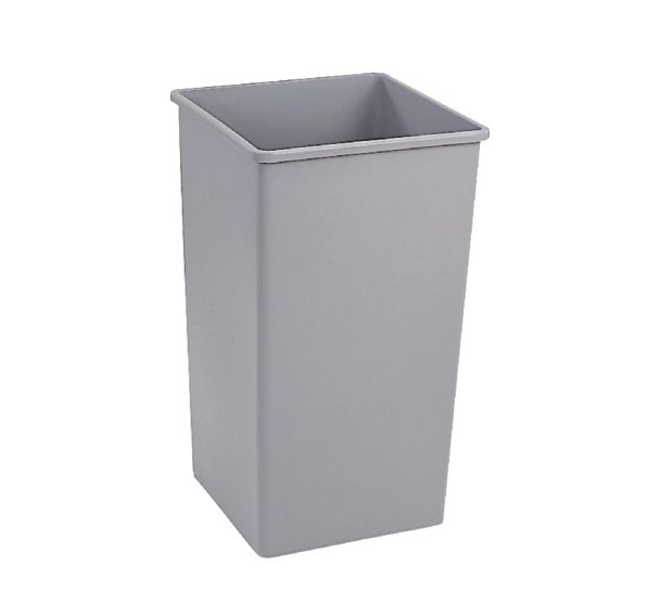 Poubelle carrée en plastique - 133 litres - grise
