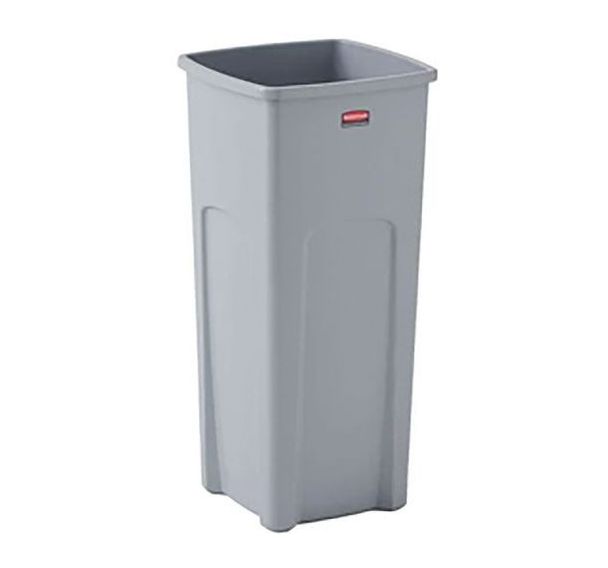 Poubelle carrée en plastique - 87 litres - grise