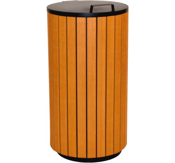 Poubelle d'extérieur 90 L Look Bois