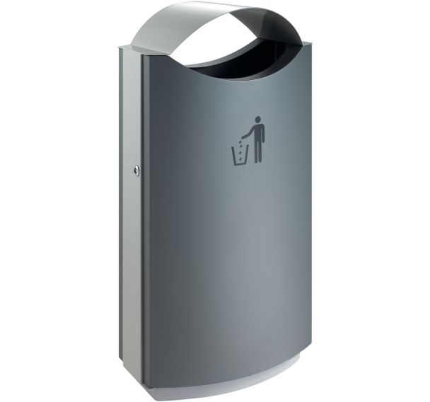 Poubelle d'extérieur avec couvercle 68L