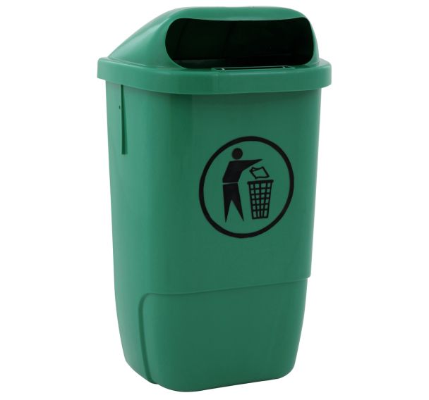 Poubelle d'extérieur plastique - 50 L