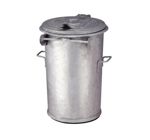Poubelle d'appoint en acier galvanisé - 110 L