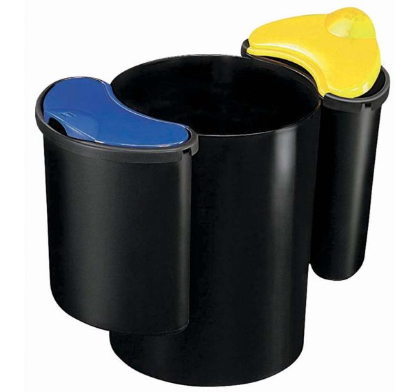 Poubelle de tri pour bureau - 16 L Plastique Noir