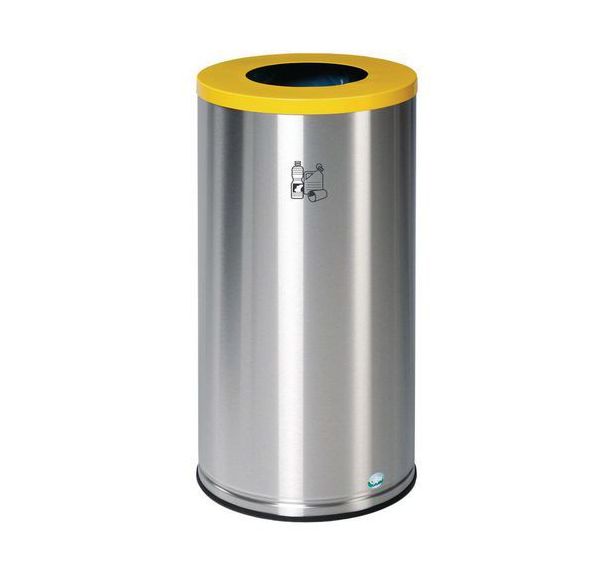 Poubelle de tri sélectif - 70L - Inox - VAR