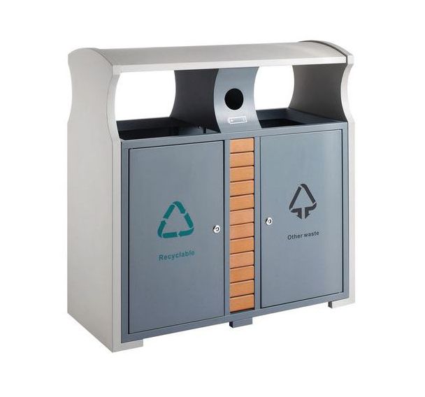 Poubelle d'extérieur tri sélectif-piles 2x39L