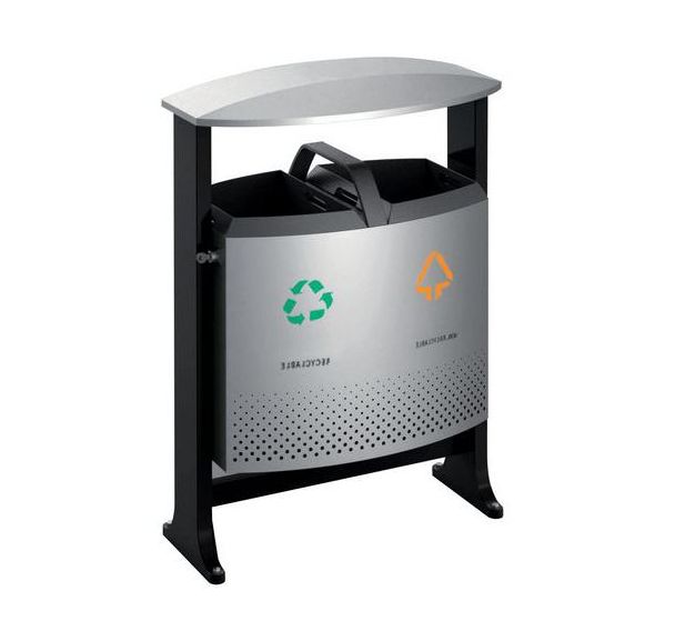 Poubelle d'extérieur tri sélectif 2x39L