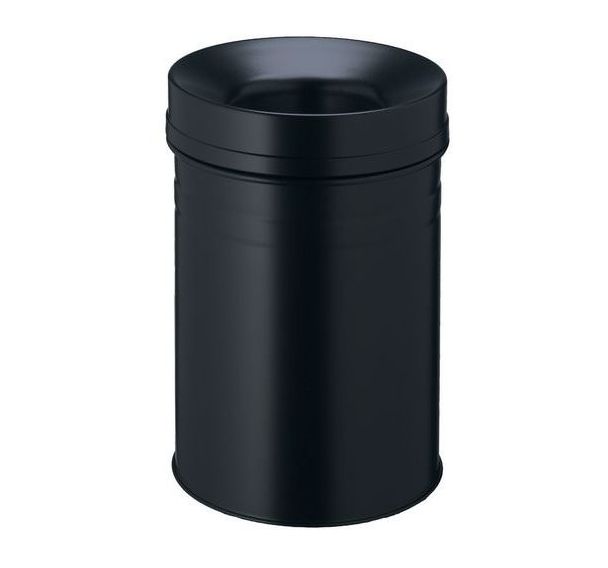 Poubelle en métal antifeu - 15 L, Coloris : Noir