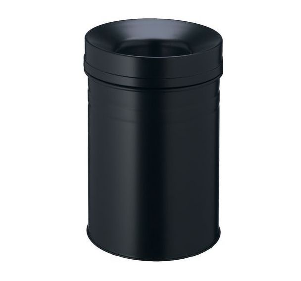 Poubelle en métal antifeu - 30 L, Coloris : Noir