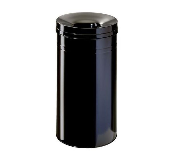Poubelle en métal antifeu - 60 L, Coloris : Noir